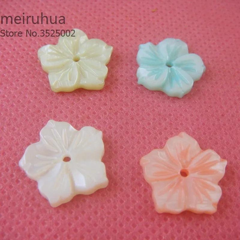 5pcs 15mm Water Shell Flower Earring Accessories DIY Jewelry Components