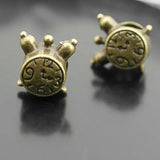 30PCS Antique Bronze Alarm Clock Large Hole Spacer Beads Bracelet Jewelry Making