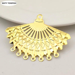 20 Piece Metal Filigree Flowers Slice Charms Base for Jewelry Making