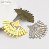 20 Piece Metal Filigree Flowers Slice Charms Base for Jewelry Making