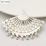 20 Piece Metal Filigree Flowers Slice Charms Base for Jewelry Making