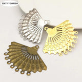 20 Piece Metal Filigree Flowers Slice Charms Base for Jewelry Making