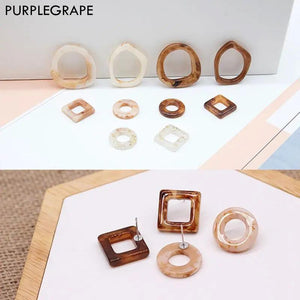 PURPLEGRAPE Retro Earrings Resin Ring DIY Material Pack of 4