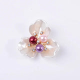 10 PCS Metal Alloy Pearl Flowers DIY Brooch Hair Accessories