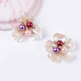 10 PCS Metal Alloy Pearl Flowers DIY Brooch Hair Accessories