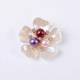 10 PCS Metal Alloy Pearl Flowers DIY Brooch Hair Accessories