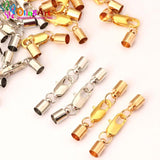 OlingArt 35mm 12pcs/lot leather cord crimps end clasp Fastener DIY jewelry