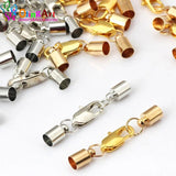 OlingArt 35mm 12pcs/lot leather cord crimps end clasp Fastener DIY jewelry