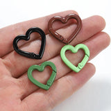 10pcs Colorful Loveheart Spring Clasp Buckle Keychain Lobster Clasp DIY