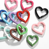 10pcs Colorful Loveheart Spring Clasp Buckle Keychain Lobster Clasp DIY