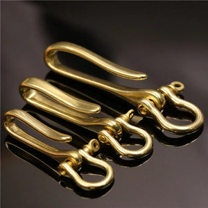 Brass Keychain Fob Clip Vintage Key Ring Wallet Chain Hook