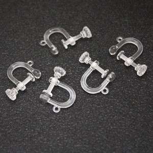 10Pcs Resin Screw Ear Clips DIY Earrings Clip Findings