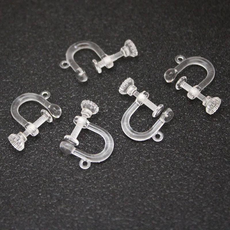10Pcs Resin Screw Ear Clips DIY Earrings Clip Findings