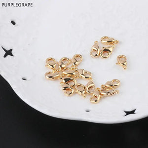 10pcs Copper Plated Lobster Buckle Beaded Metal Necklace Bracelet Connectors