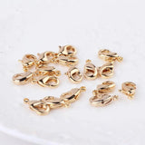 10pcs Copper Plated Lobster Buckle Beaded Metal Necklace Bracelet Connectors