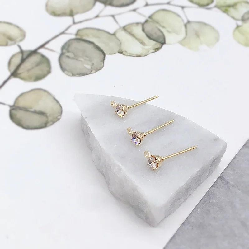 Copper-Plated Small Diamond Cup Earrings DIY Materials