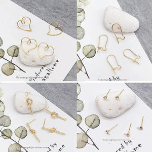 Copper-Plated Small Diamond Cup Earrings DIY Materials
