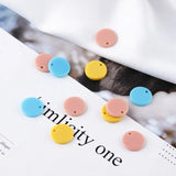 Spring Macaron Acrylic Resin Disc Pendant DIY Jewelry Earrings Stud Accessory