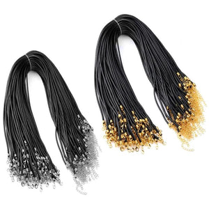 20Pcs/lot 50+5cm Leather Cord Wax Braided 3mm Rope Chain Necklace