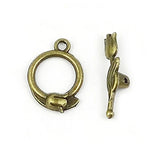 Antique Bronze Tulip O Toggle Clasps for Bracelets