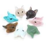 Handcarved Foxes Head Shape Beads Pendant Natural Stone Crystal Pendant Charms