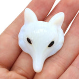 Handcarved Foxes Head Shape Beads Pendant Natural Stone Crystal Pendant Charms