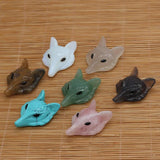 Handcarved Foxes Head Shape Beads Pendant Natural Stone Crystal Pendant Charms
