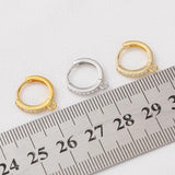 Copper Zircon Hoop Round Ear Buckle DIY Drop Earring 6PCS