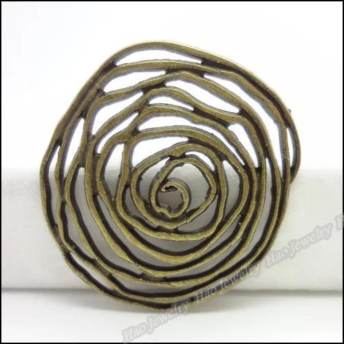 22pcs Vintage Flower Charms Pendant Bronze Jewelry Making