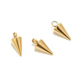 Golden/Steel Stainless Steel Cone Pendants 6MM*13MM