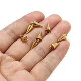 Golden/Steel Stainless Steel Cone Pendants 6MM*13MM