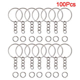 DIY Key Chain Making Kit with 50 Key Ring Rings and 50 Open Jump Rings
