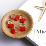 Czech Diamond Glass Goldfish Earrings DIY Kit