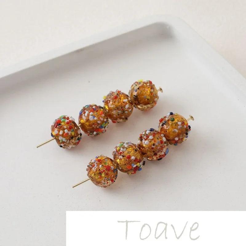 Glazed Silver Foil Beads DIY Material
