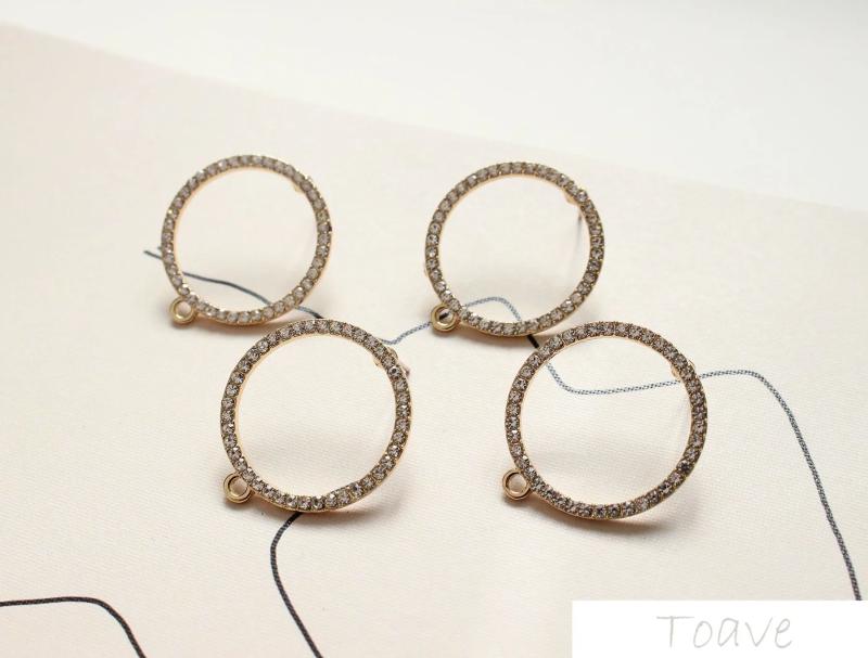 2pcs Alloy Pearl Drill Stud Earrings DIY Accessories