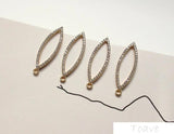 2pcs Alloy Pearl Drill Stud Earrings DIY Accessories