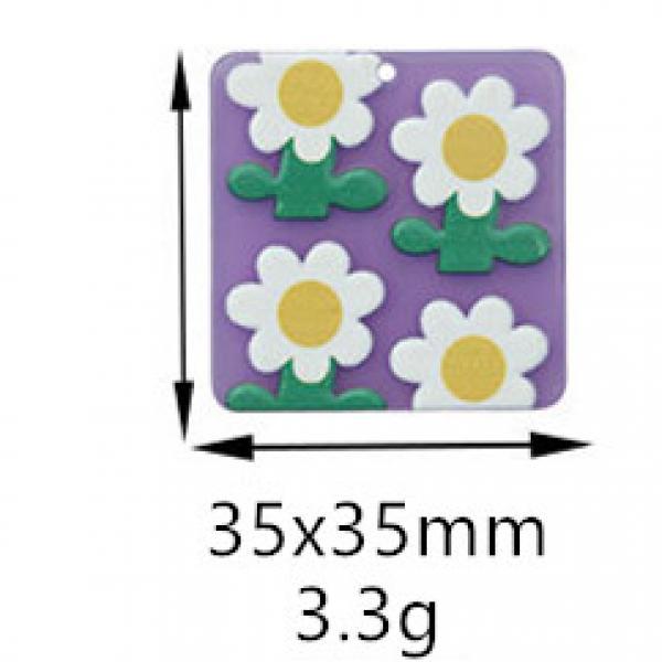 10 PCS Square Acrylic Flower Earrings for DIY Jewelry Making