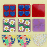 10 PCS Square Acrylic Flower Earrings for DIY Jewelry Making