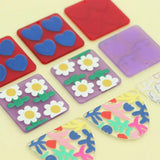 10 PCS Square Acrylic Flower Earrings for DIY Jewelry Making