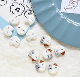 Hand-Painted Fox Ceramic Beads for DIY Jewelry Making