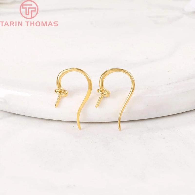 6PCS 24K Brass Earrings Hooks DIY Jewelry Findings