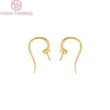 6PCS 24K Brass Earrings Hooks DIY Jewelry Findings