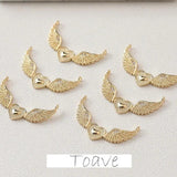 Copper Plated Feather Wings Love Heart Pendant Necklace