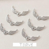 Copper Plated Feather Wings Love Heart Pendant Necklace