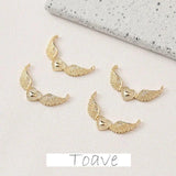 Copper Plated Feather Wings Love Heart Pendant Necklace