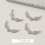 Copper Plated Feather Wings Love Heart Pendant Necklace