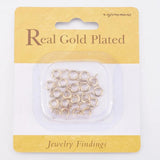 20pcs Brass Spring Ring Clasps DIY Jewelry Fastener Hook Nickel Real 18K Plated