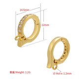 3pcs DIY Pendant Necklace Hooks Cubic Zirconia Crystal Droplet Jewelry Findings