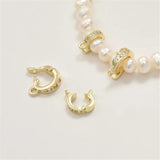 3pcs DIY Pendant Necklace Hooks Cubic Zirconia Crystal Droplet Jewelry Findings
