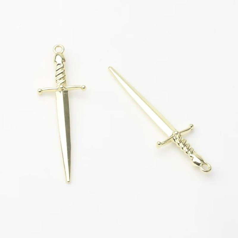 European Retro Alloy Sword Pendant Diy Jewelry Materials